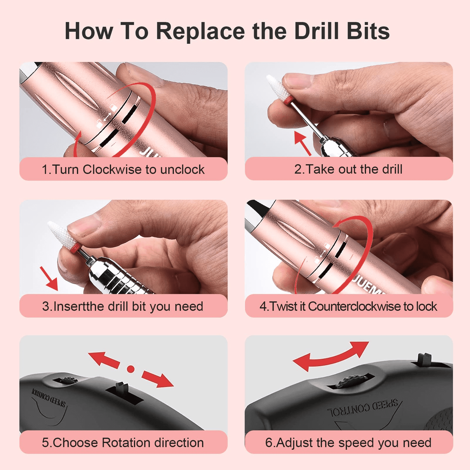 Portable Electric Nail Drill,Cordless Electric Nail File Kit for Gel Nails  and Home Salon, Manicure Pedicure Polishing Shape Tools : Amazon.in: Beauty